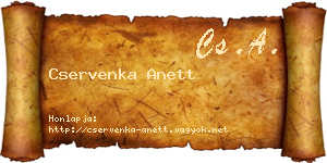 Cservenka Anett névjegykártya