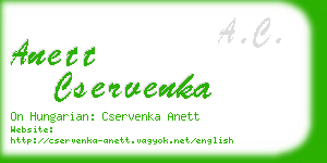 anett cservenka business card